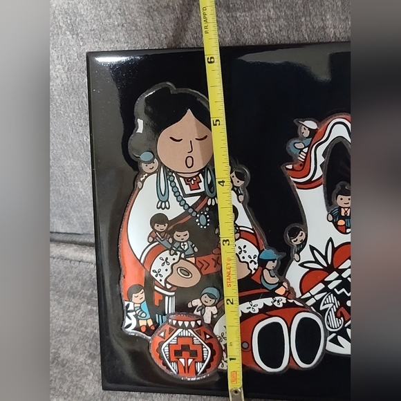 Cleo Teissedre native American art tile wall hanging trivet - Picture 2 of 5